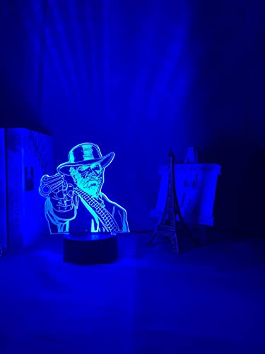 Juego Red Dead Redemption 2 lámpara acrílica 3d de regalo para decoración de sala de juegos luz nocturna RDR2 figura de Arthur Morgan luz de noche Led para niños